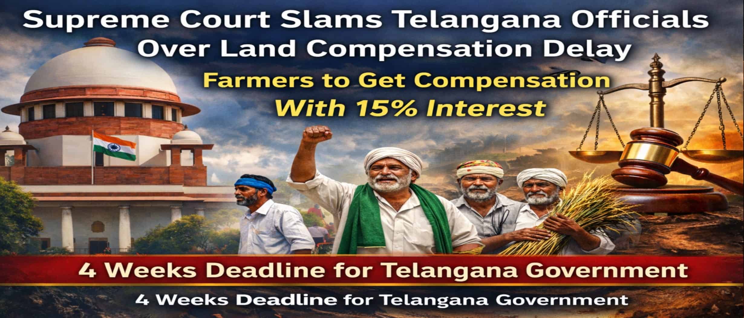రైతులకు న్యాయం: భూసేకరణ పరిహారంలో జాప్యంపై తెలంగాణ అధికారులకు సుప్రీంకోర్టు షాక్