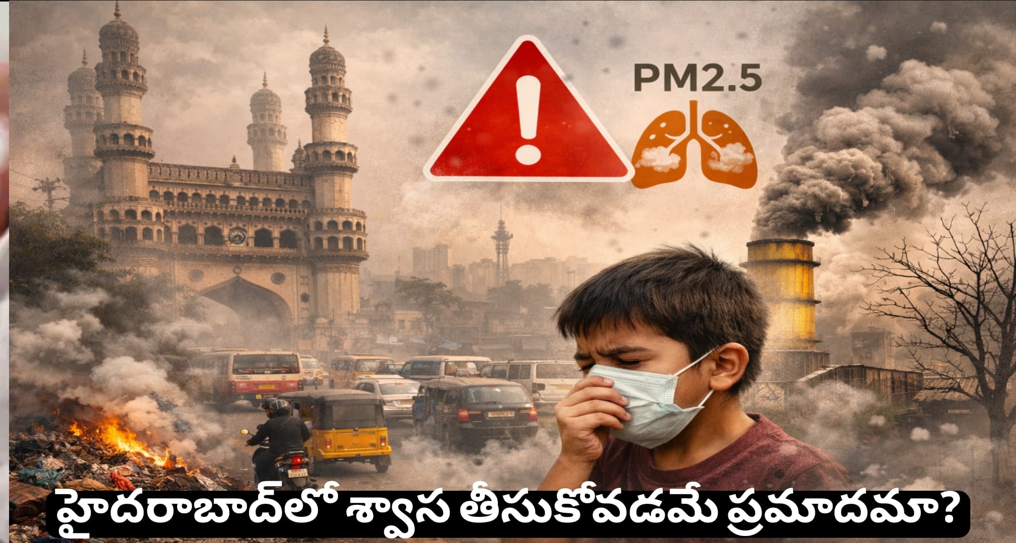 హైదరాబాద్‌లో శ్వాస తీసుకోవడమే ప్రమాదమా? గాలి కాలుష్యంపై షాకింగ్ నిజాలు