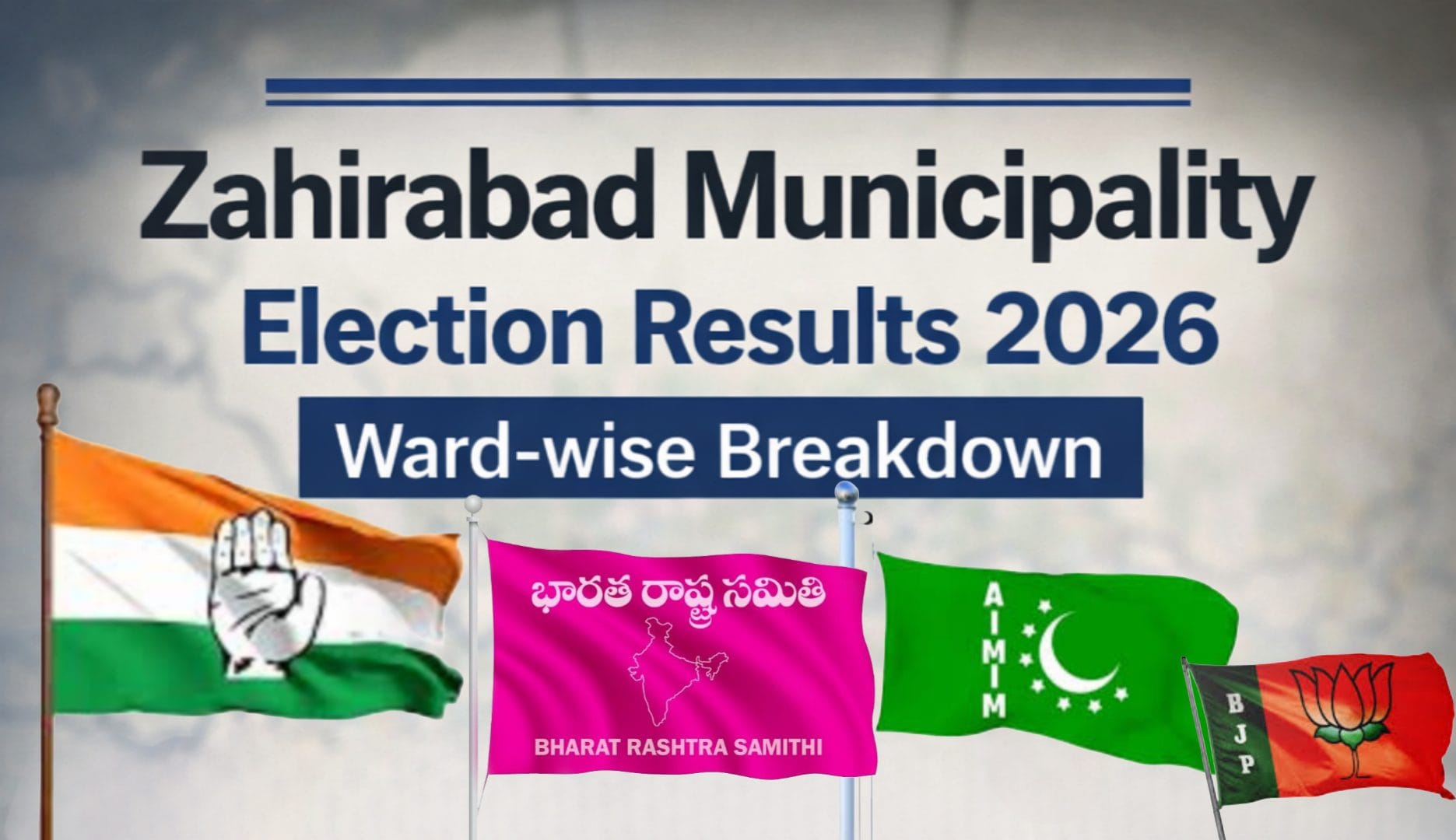 జహీరాబాద్ మున్సిపాలిటీ ఎన్నికల ఫలితాలు 2026: 37 వార్డుల్లో బీఆర్ఎస్ 15, కాంగ్రెస్ 14 – హంగ్ పరిస్థితి