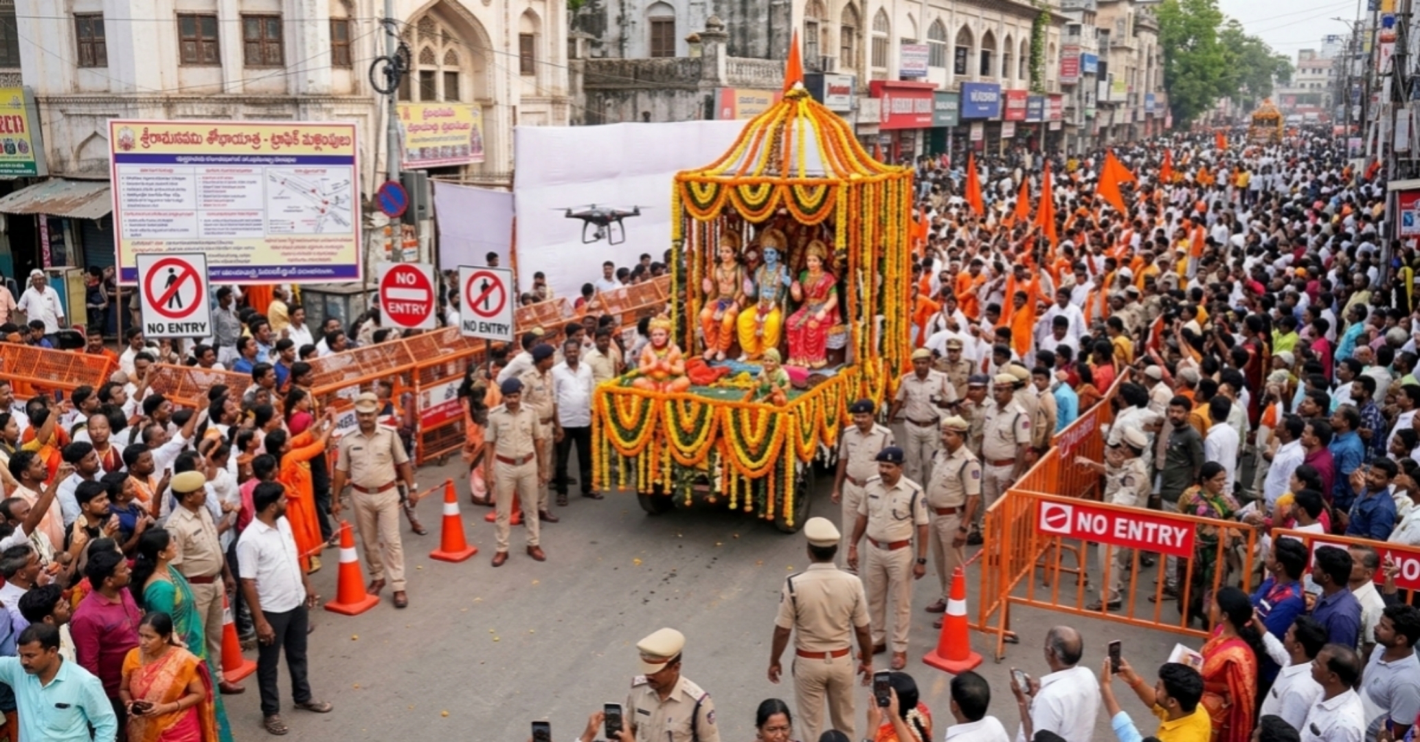 శ్రీరామనవమి శోభాయాత్ర: హైదరాబాద్‌లో కట్టుదిట్టమైన భద్రత.. రూట్ మ్యాప్, ట్రాఫిక్ ఆంక్షలు ఇవే..