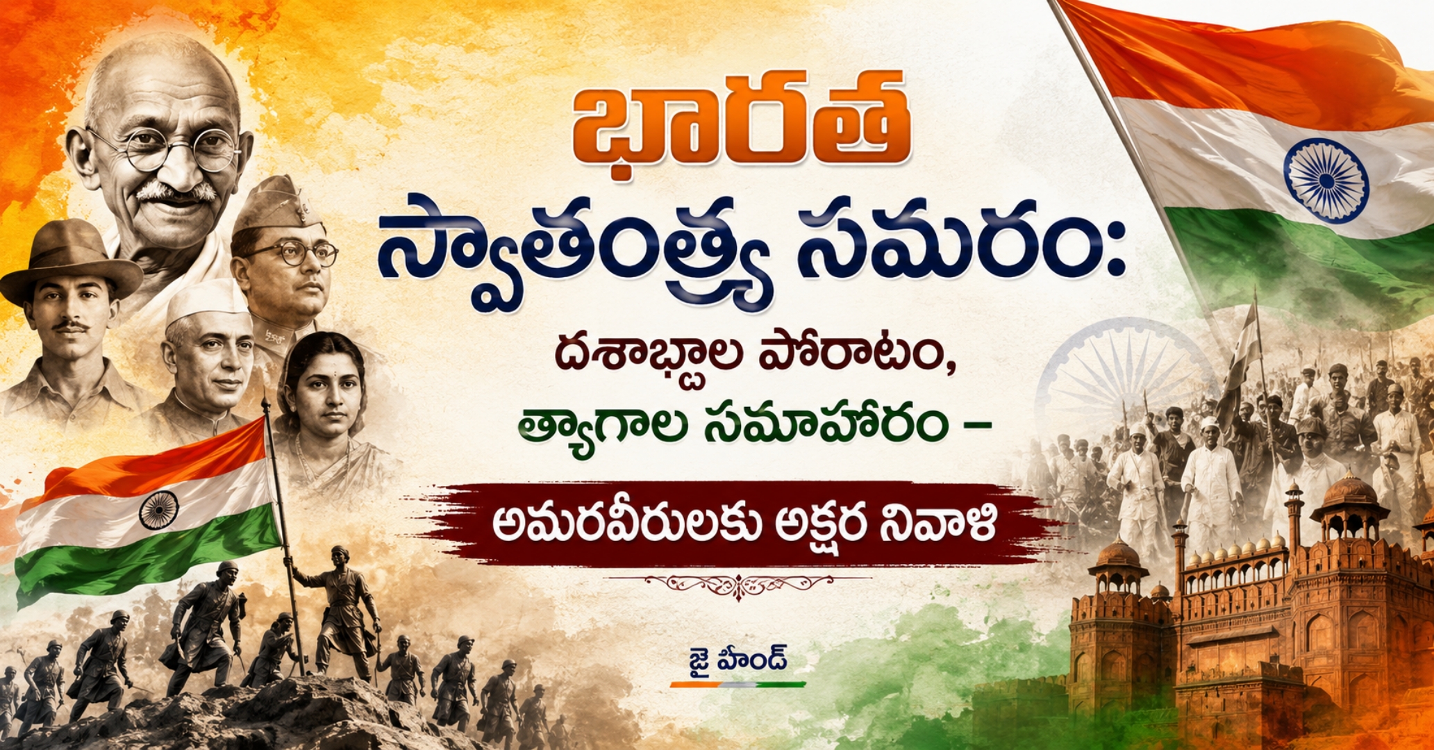 భారత స్వాతంత్ర్య సమరం: దశాబ్దాల పోరాటం, త్యాగాల సమాహారం – అమరవీరులకు అక్షర నివాళి