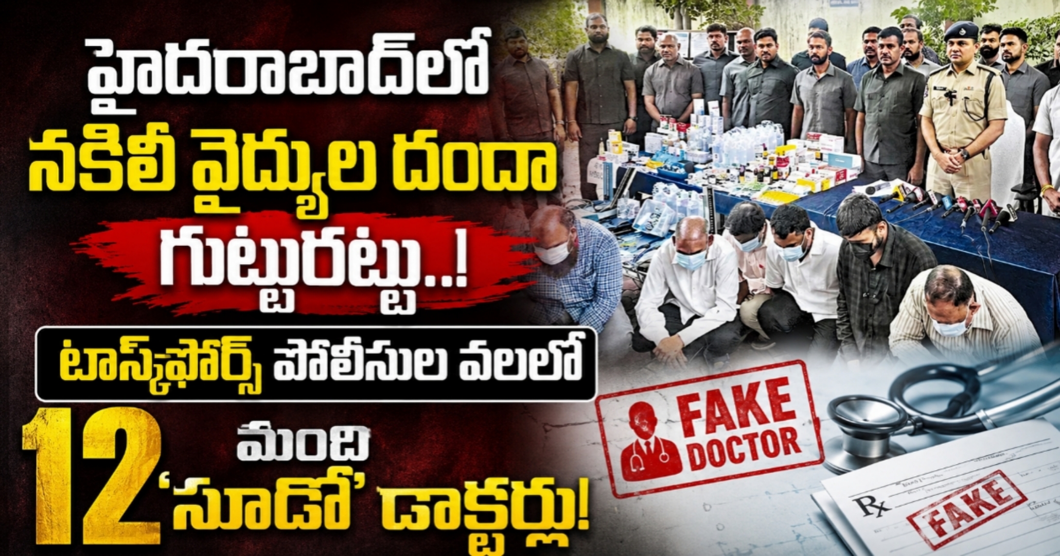 హైదరాబాద్‌లో నకిలీ వైద్యుల దందా గుట్టురట్టు.. టాస్క్‌ఫోర్స్ పోలీసుల వలలో 12 మంది ‘సూడో’ డాక్టర్లు!