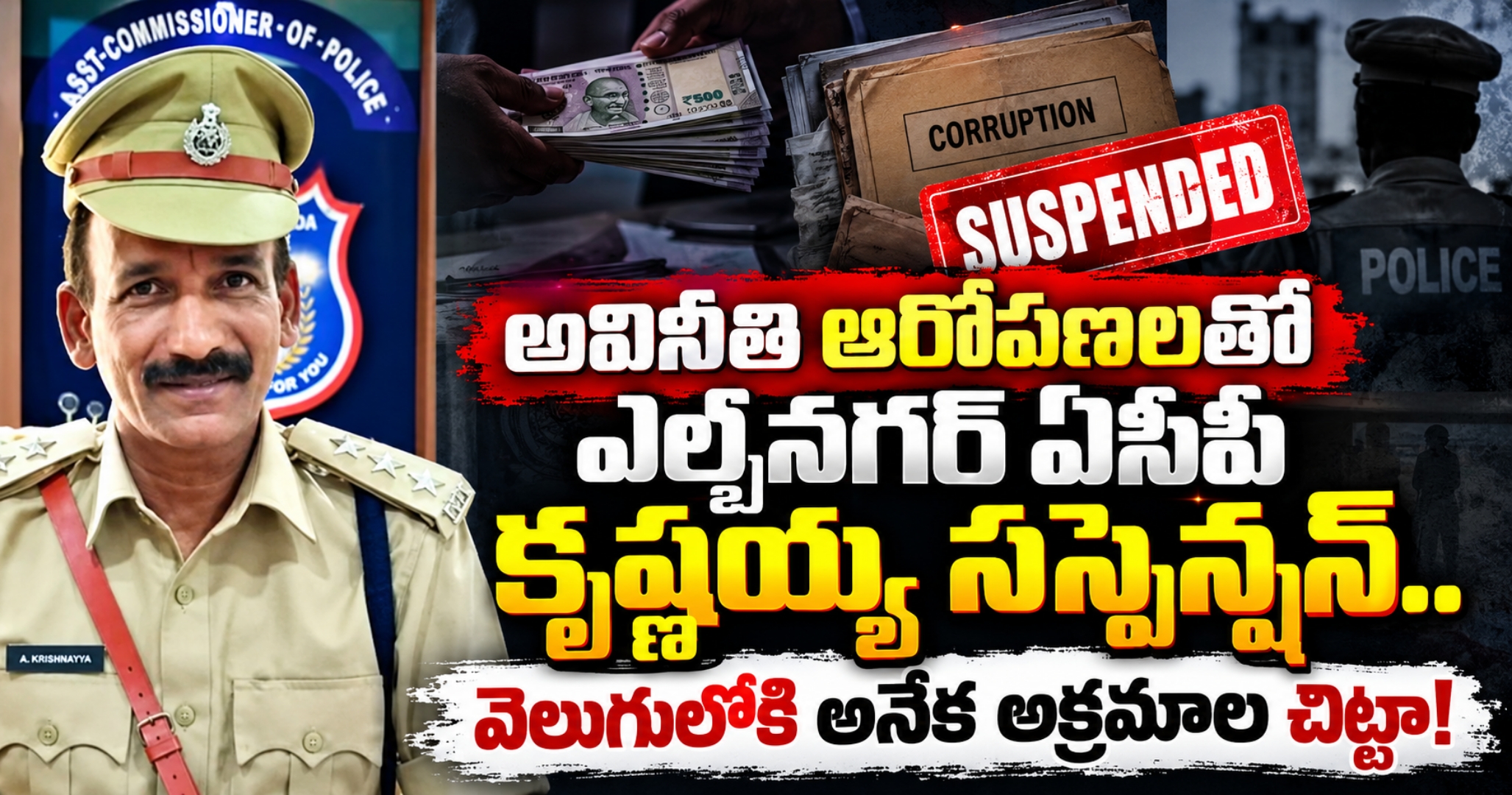 LB Nagar ACP Krishnayya Suspended అవినీతి ఆరోపణలతో ఎల్బీనగర్ ఏసీపీ కృష్ణయ్య సస్పెన్షన్.. వెలుగులోకి అనేక అక్రమాల చిట్టా!