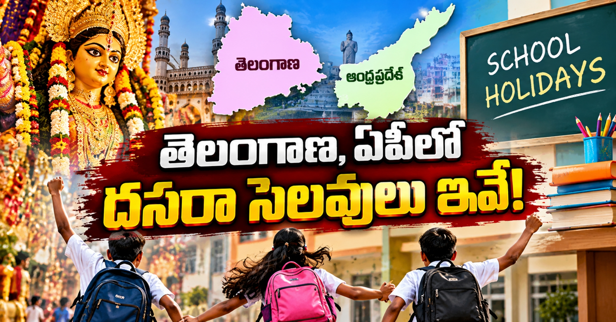 Dasara Holidays in Telangana & AP తెలంగాణ, ఏపీలో దసరా సెలవులు ఇవే!