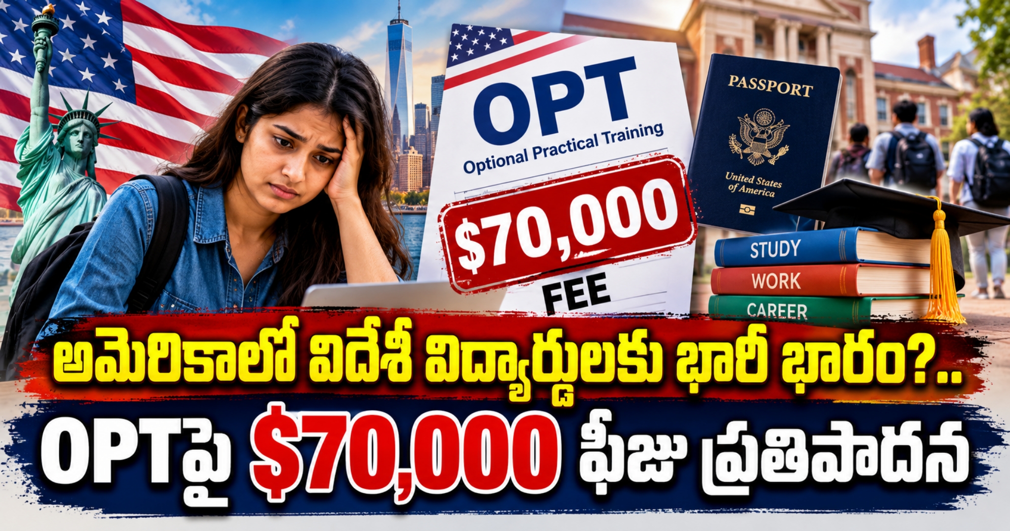 US OPT: $70,000 Fee Shock? అమెరికాలో విదేశీ విద్యార్థులకు భారీ భారం?.. OPTపై $70,000 ఫీజు ప్రతిపాదన