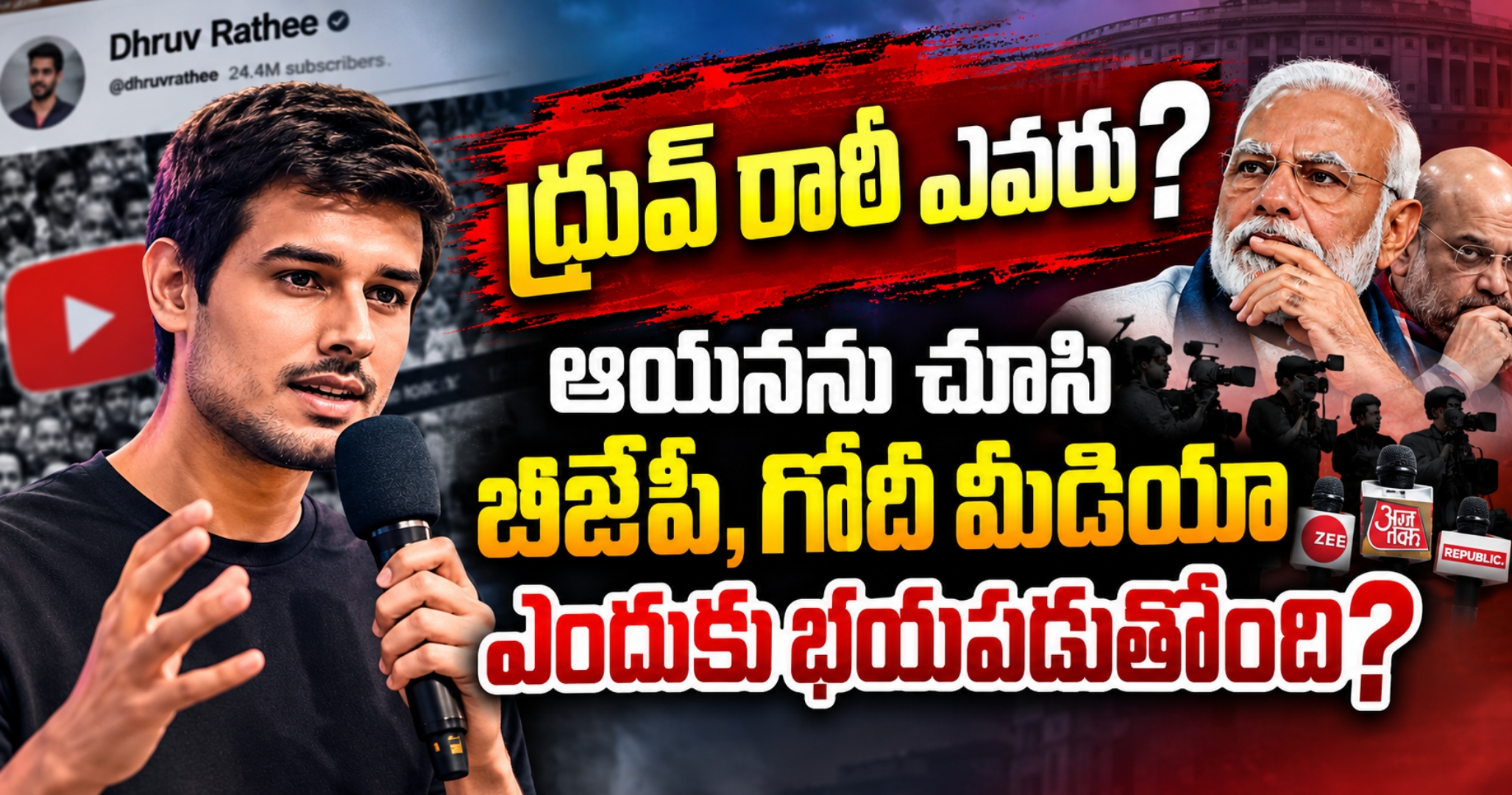 Why BJP Fears YouTuber Dhruv Rathee ధ్రువ్ రాఠీ ఎవరూ? ఆయనను చూసి బిజెపి, గోదీ మీడియా ఎందుకు భయపడుతోంది?