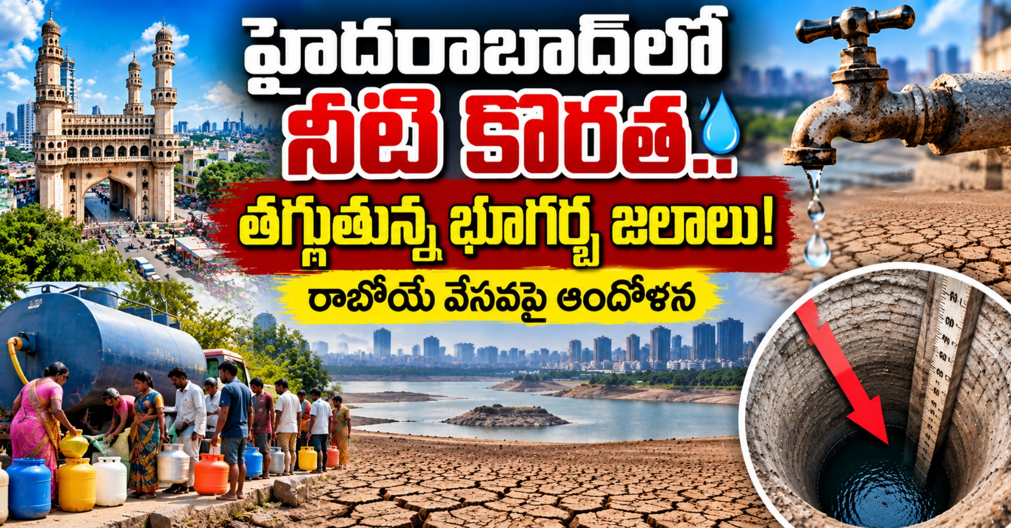 Hyderabad Water Crisis హైదరాబాద్‌లో నీటి కొరత.. తగ్గుతున్న భూగర్భ జలాలు! రాబోయే వేసవిపై ఆందోళన